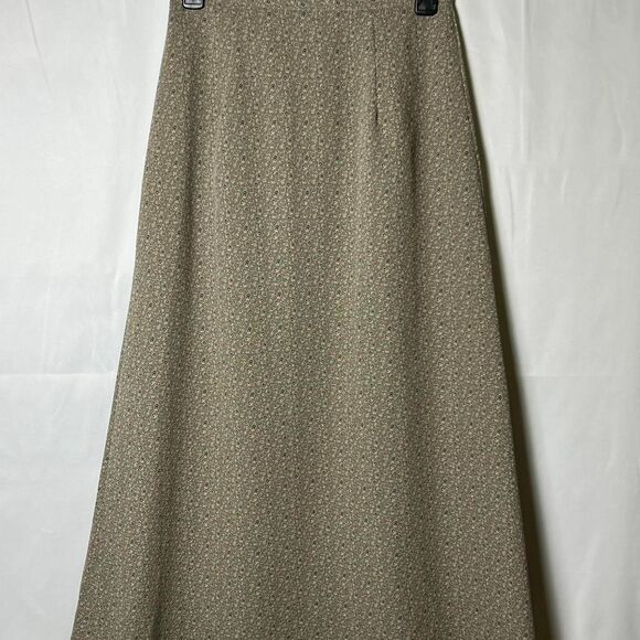 Vintage Jaclyn Smith Neutral Micro-Print A-Line Maxi Skirt (Size 6) - Picture 1 of 7